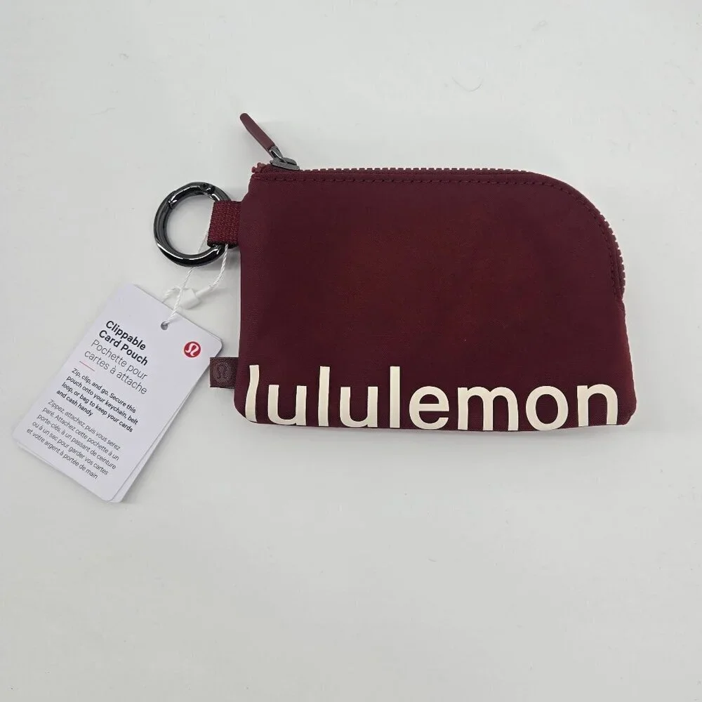 NWT Lululemon Clippable Card Pouch - Rockwood/Light Ivory